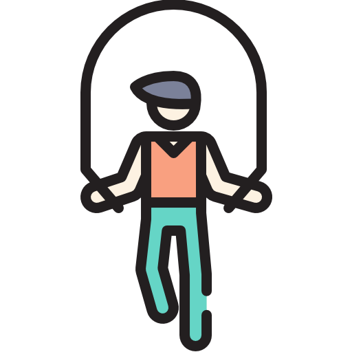 man jumping rope with cap